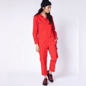Wildfang: THE ESSENTIAL LONG SLEEVE COVERALL (RED)